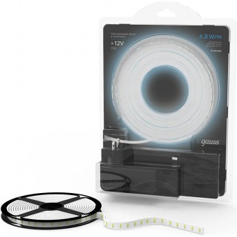 Лента GAUSS LED Комплект 2835/60-SMD 4,8W 12V DC холодный белый IP20 (блистер 3м)